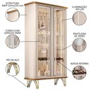 Ver imagem 3 de Balcão Buffet Piacente Com Cristaleira Alvora H01 Off White/Cinamomo - Mpozenato HB Móveis