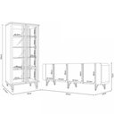 Ver imagem 4 de Balcão Buffet Piacente Com Cristaleira Alvora H01 Off White/Cinamomo - Mpozenato HB Móveis