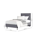 Ver imagem 3 de Kit Cama One C Cabeceira em Veludo Madeira e Mdf Resistente Cinza