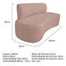 Sofá Curvo Orgânico 200cm 3 Lugares Linho Antonela - 3