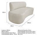Ver imagem 3 de Sofá Curvo Orgânico 200cm 3 Lugares Bouclé Antonela Bege