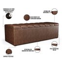Ver mais imagens de Kit Cabeceira Cama Box Casal 140cm Calçadeira Recamier Baú Dália W01 Couríssimo Marrom - Lyam