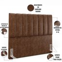 Ver imagem 6 de Kit Cabeceira Cama Box Casal 140cm Calçadeira Recamier Baú Dália W01 Couríssimo Marrom - Lyam