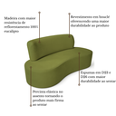 Ver imagem 4 de Sofá Curvo Orgânico 180cm 3 Lugares Linho Antonela Verde