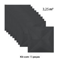 Ver imagem 4 de Kit 15 Placas Decorativas 3D Estelar Preto 50x50 cm