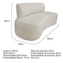 Ver imagem 3 de Sofá Curvo Orgânico 180cm 3 Lugares Bouclé Antonela Bege