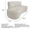 Ver imagem 3 de Sofá Curvo Orgânico 180cm 3 Lugares Bouclé Antonela
