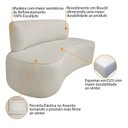 Ver imagem 4 de Sofá Curvo Orgânico 180cm 3 Lugares Bouclé Antonela Bege