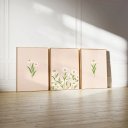 Ver imagem 2 de Kit 3 Quadros Decorativos Infantil | Margarida e - Flores do Amor NO2 - 30x40 - Moldura Madeira