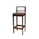 Ver imagem 3 de Kit 6 Banquetas Madeira Imbuia Cozinha Encosto Palha Indiana:Imbuia com Linho Marrom