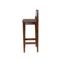 Ver imagem 5 de Kit 6 Banquetas Madeira Imbuia Cozinha Encosto Palha Indiana:Imbuia com Linho Marrom