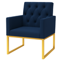 Ver imagem 5 de Poltrona Decorativa para Estúdios e Consultório Base Metal Azul-marinho