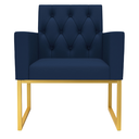 Ver imagem 2 de Poltrona Decorativa para Estúdios e Consultório Base Metal Azul-marinho