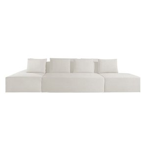 Sofá Ilha Dubai Modular 300 Cm Bouclê Off White