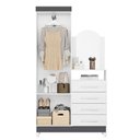 Ver imagem 3 de Cômoda New Capri 2 Portas e 4 Gavetas Quadriflex Branco/titanium com Espelho - Móveis Albatroz