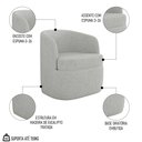 Ver imagem 3 de Kit 2 Poltronas Giratória Decorativa para Sala Dandara K04 Linho Cinza - Mpozenato