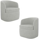 Ver imagem 1 de Kit 2 Poltronas Giratória Decorativa para Sala Dandara K04 Linho Cinza - Mpozenato