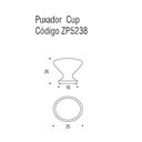 Ver imagem 4 de Puxador Cup Ponto Niquel Velho Zp5238.889 Zen Design
