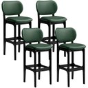 Ver imagem 1 de Kit 4 Banquetas Alta Bar Cozinha Sala Jantar Fixa Betta L02 Preto Facto Verde Musgo - Lyam Decor