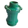 Elegância em Miniatura: Vaso Cerâmico Chinês Verde Jade com Detalhes Esculpidos - 5