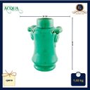 Ver imagem 6 de Elegância em Miniatura: Vaso Cerâmico Chinês Verde Jade com Detalhes Esculpidos