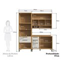 Ver imagem 4 de Cozinha Compacta Modulada 100% MDF 3 Peças 6 Portas 5 Gavetas e Vidro 194cm Vicenza Espresso Móveis Bege/Amêndoa/Off White
