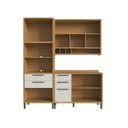 Ver imagem 5 de Cozinha Compacta Modulada 100% MDF 3 Peças 6 Portas 5 Gavetas e Vidro 194cm Vicenza Espresso Móveis Bege/Amêndoa/Off White
