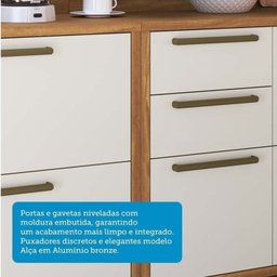 Cozinha Compacta 3 Peças com 6 Portas Vidro e Torre Quente 194cm 100% Mdf Vicenza Espresso Móveis - 9