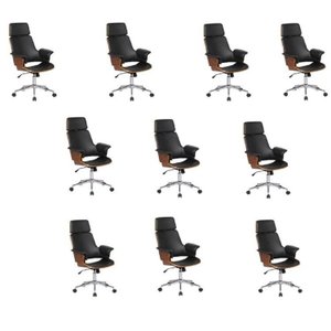 Kit 10 Cadeiras de Escritório Presidente Giratória Corino Coimbra