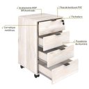 Ver imagem 6 de Escrivaninha Mesa Escritório em L Estilo Industrial 150x150cm com Gaveteiro Volante 4 Gavetas