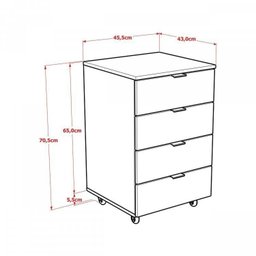Escrivaninha Mesa Escritório em L Estilo com Gaveteiro Volante 4 Gavetas 150cm Yescasa Snow - 7