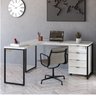 Escrivaninha Mesa Escritório em L Estilo com Gaveteiro Volante 4 Gavetas 150cm Yescasa Snow - 1