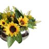 Arranjo Flores Artificiais de Girassóis Vaso Prata Grande - 3