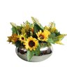 Arranjo Flores Artificiais de Girassóis Vaso Prata Grande - 2