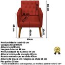 Ver imagem 2 de Poltrona Decor para Studio Cliente Tecido Suede Base Fixa Pés em Madeira Natural Suporta 120 Kg