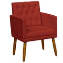 Ver imagem 5 de Poltrona Decor para Studio Cliente Tecido Suede Base Fixa Pés em Madeira Natural Suporta 120 Kg