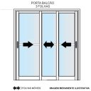 Ver imagem 3 de Porta de aluminio 03 folhas móveis maxx Branco - 210x200