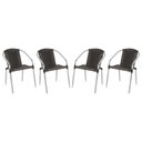 Ver imagem 1 de Kit 4 Cadeiras em Alumínio Trama Colmeia Edícula Tabaco