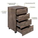 Ver imagem 5 de Escrivaninha Mesa Escritório em L Estilo Industrial 150x150cm com Gaveteiro Volante 4 Gavetas