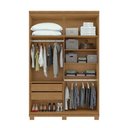 Ver imagem 3 de Guarda-roupa Solteiro Alonzo 4 Portas 2 Gavetas 100% Mdf Amêndoa Clean/branco - Móveis Lopas