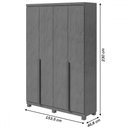 Ver imagem 4 de Guarda-roupa Solteiro Alonzo 4 Portas 2 Gavetas 100% Mdf Amêndoa Clean/branco - Móveis Lopas