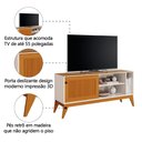 Ver imagem 3 de Rack Bancada para Tv até 55 Polegadas 1,36m Ripado Impressão 3d 1 Porta Off White/cedro Aruba Edn