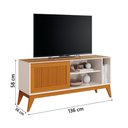 Ver imagem 4 de Rack Bancada para Tv até 55 Polegadas 1,36m Ripado Impressão 3d 1 Porta Off White/cedro Aruba Edn