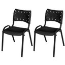 Ver imagem 2 de Cadeira Iso Base Preto Escola, Escritório - Kit 2 Un