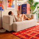 Ver imagem 6 de Sofá Cama Nômade 1,88m Xpand Tech Tecido Velourê Bege Cama Inbox