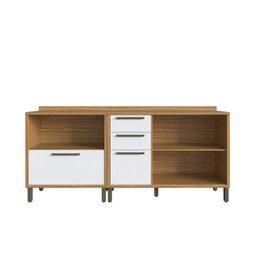 Balcões para Cozinha 3 Portas Basculantes 4 Gavetas e Tampos 200cm 100% MDF Vicenza Espresso Móveis - 4