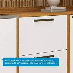 Balcões para Cozinha 3 Portas Basculantes 4 Gavetas e Tampos 200cm 100% MDF Vicenza Espresso Móveis - 7