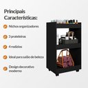 Ver imagem 3 de Esmalteira Jade Decorativa com Nichos para Organização de Esmaltes Design Moderno - Preto