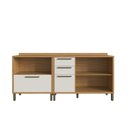 Ver imagem 5 de Balcões de Cozinha 100% MDF 3 Portas Basculantes 4 Gavetas e Tampos 200cm Vicenza Espresso Móveis Bege/Amêndoa/Off White