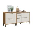 Ver imagem 3 de Balcões de Cozinha 100% MDF 3 Portas Basculantes 4 Gavetas e Tampos 200cm Vicenza Espresso Móveis Bege/Amêndoa/Off White